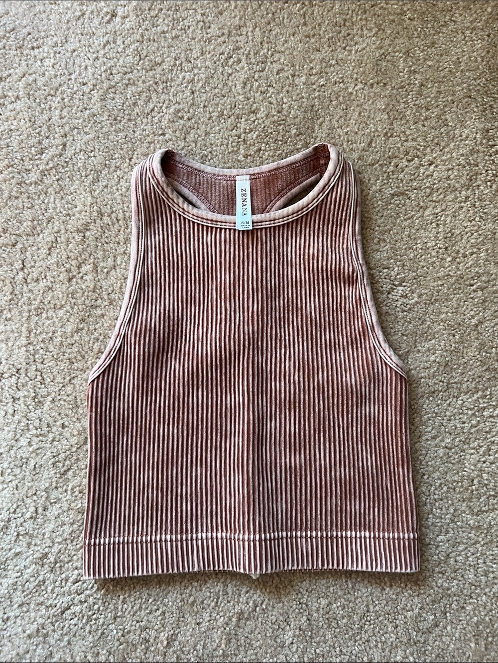 Zenana Ribbed Cropped Tank